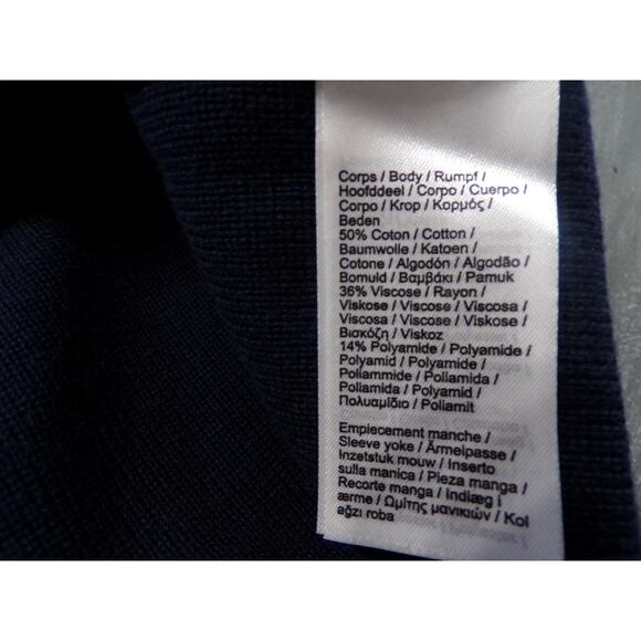 Lacoste V Sweater M Oversized Navy Color Block Tennis Jumper Big Alligator - Picture 15 of 16